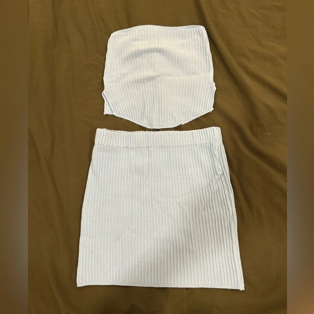 Blue Ribbed Set - Picture 1 of 3